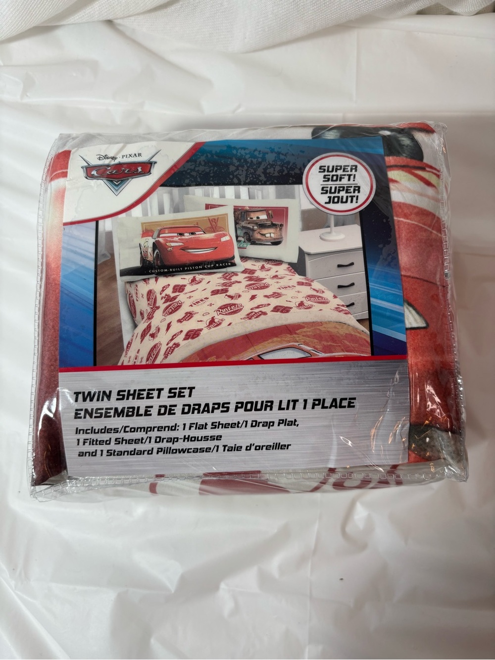 Disney Pixar Cars Twin Sheet Set in Red-New in package, no tag